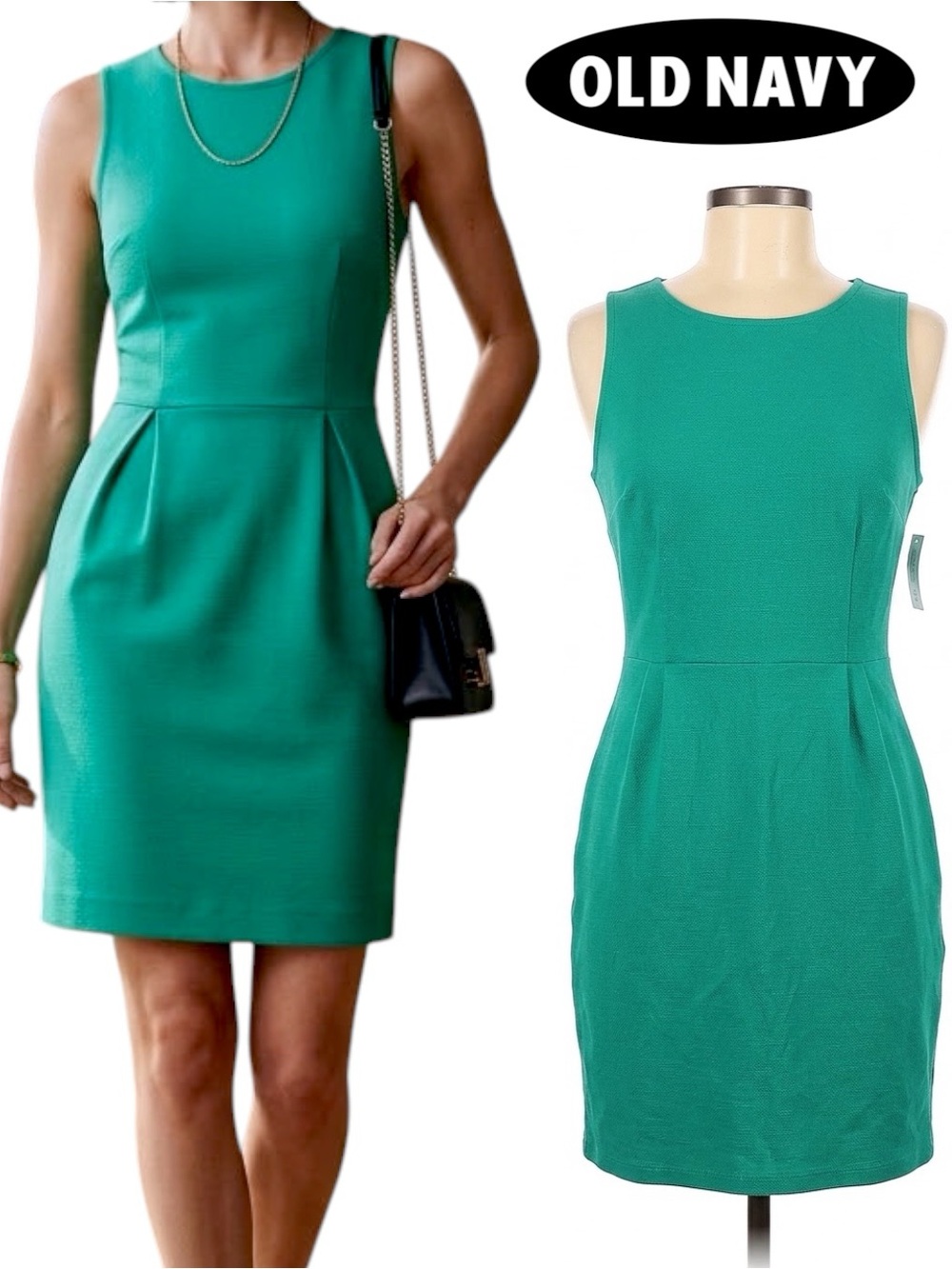 Old Navy | NWT Bright Green Sleeveless Shift Dress (Size XS)